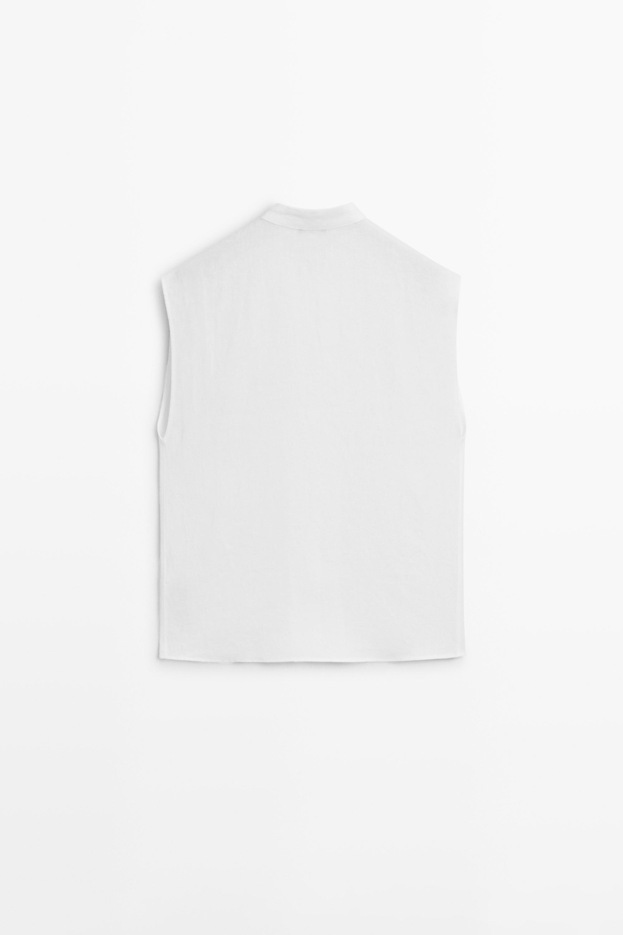 100% linen flowing shirt with button details
